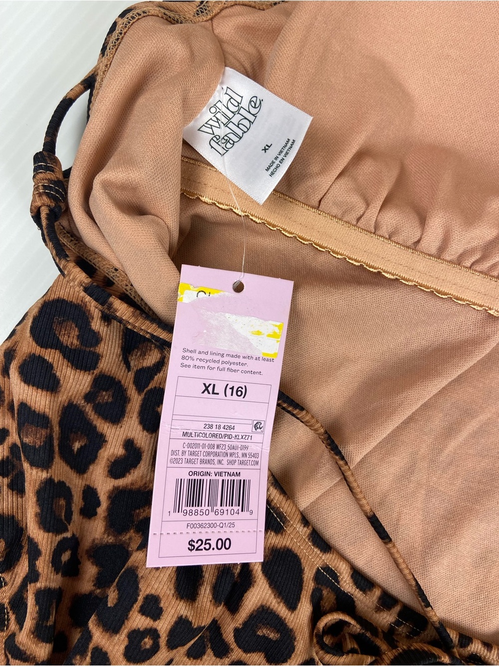 Wild Fable Leopard Print One-Piece Swimsuit XL (16) NWT - Picture 2 of 7